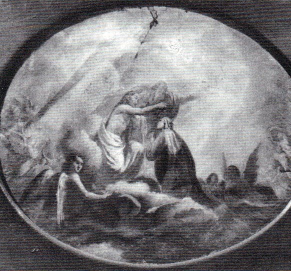 Incoronazione di Maria - 1856 - olio su cartone cm. 54x44 - bozzetto per la lunetta di Lovere- coll. privata.